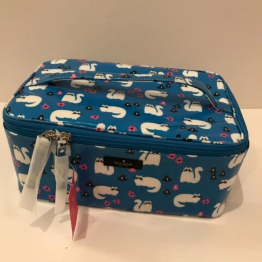 kate spade daycation colin cat posy train case - large (NWT)
